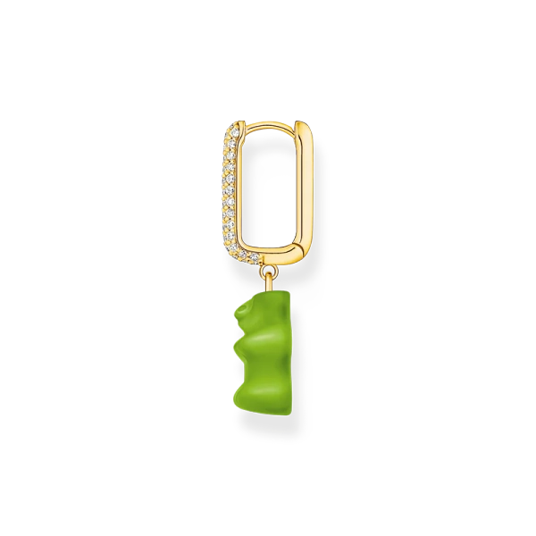 HARIBO Singelcreol Grön Gummibjörn med Glittrande Stenar Guld - Thomas Sabo - Snabb leverans & paketinslagning - Nordic Spectra