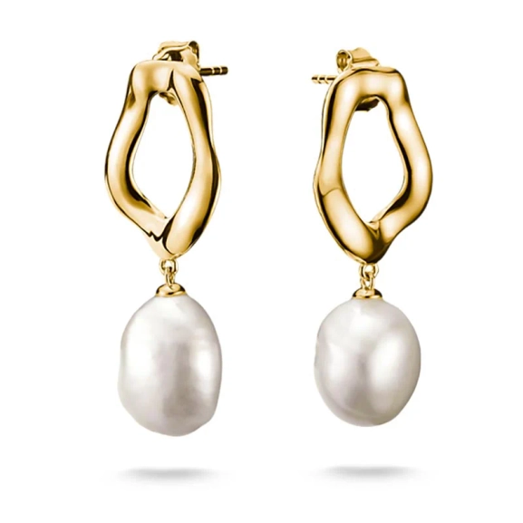 Natural Beauty Large Stud Earrings with Pearl Gold - Thomas Sabo - Suuri valikoima & ilmainen lahjapaketointi - Nordic Spectra