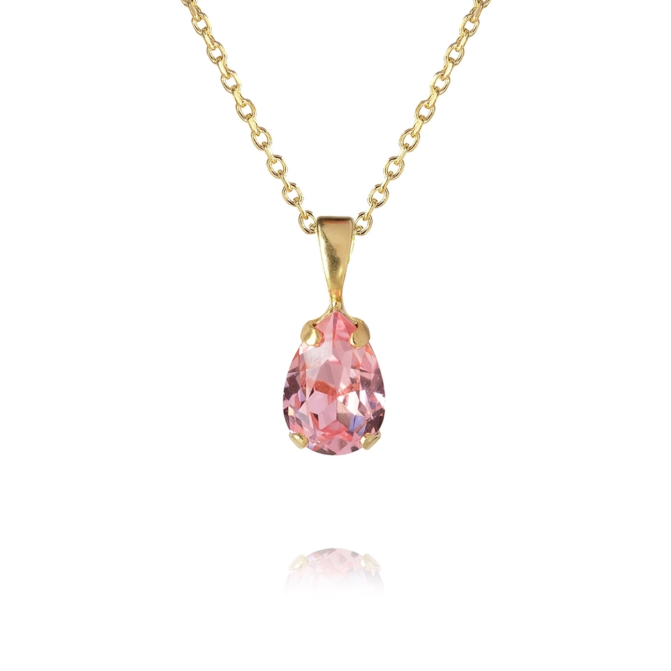 Caroline Svedbom - Petite Drop Necklace Gold Light Rose