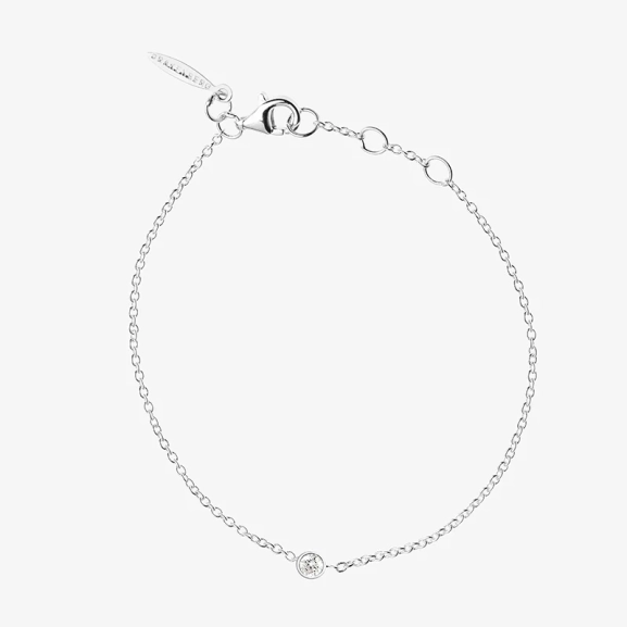 Hope Single Armband aus recyceltem Silber mit weißem Topas aus Drakenberg Sjölin