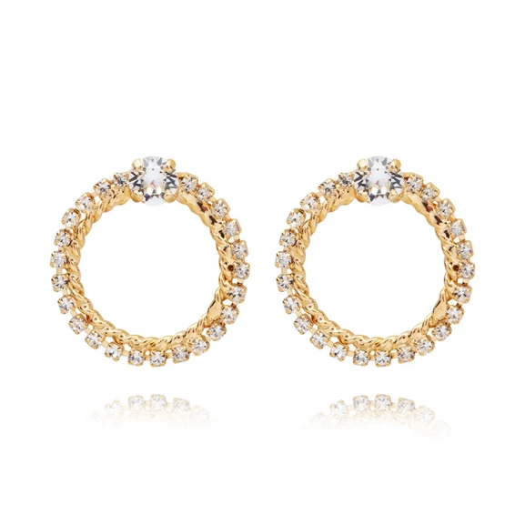 Endless Love Earrings i guldpläterad mässing med glittrande kristaller
