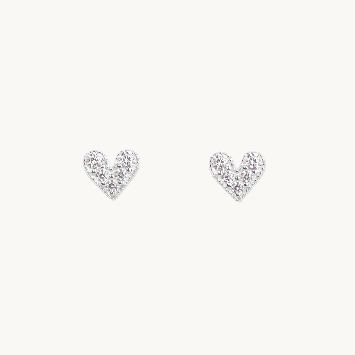 Emma Israelsson - White Heart Earrings Silver