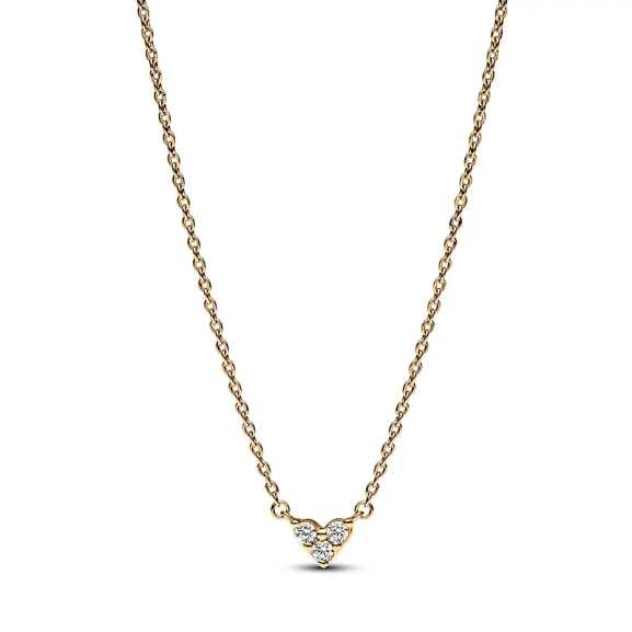 Collierhalsband med Glittrande Hjärta Guld - PANDORA - Snabb leverans & paketinslagning - Nordic Spectra