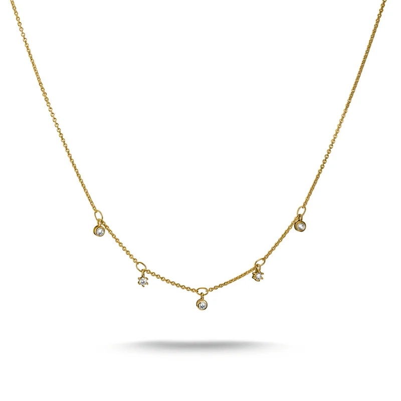 Thomas Sabo - Fem Kristaller Halsband Guld