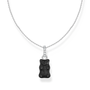 Kette mit schwarzem Goldbären-Anhänger und Steinen Silber - Thomas Sabo - Nordic Spectra