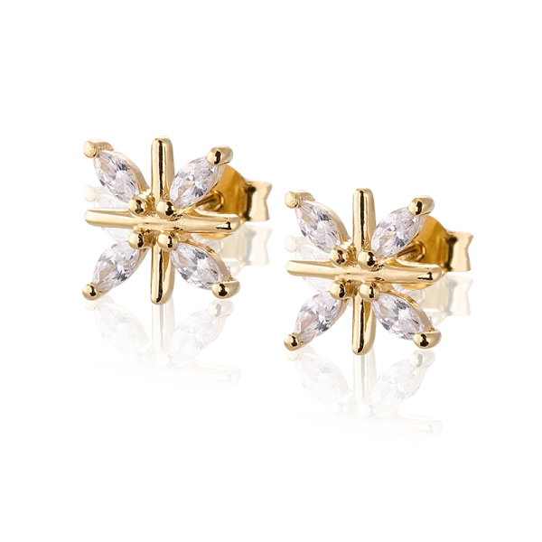 Snowflake Earrings Gold - Carolina Gynning - Nykyaikaisia ​​merkityksellisiä koruja - Nordic Spectra