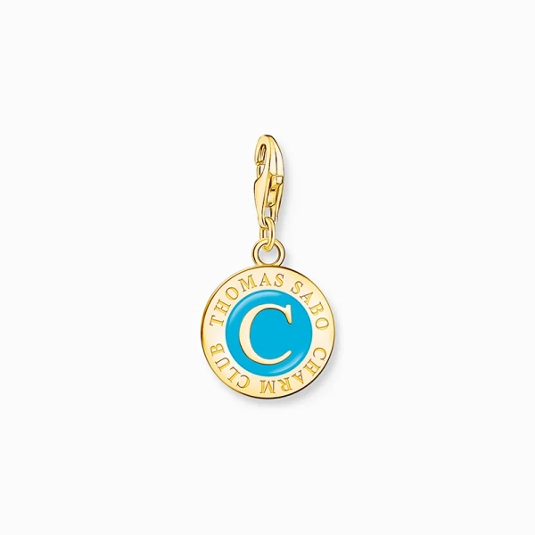 Member Charm turquoise Charmista Coin gold plated - Thomas Sabo - Suuri valikoima & ilmainen lahjapaketointi - Nordic Spectra