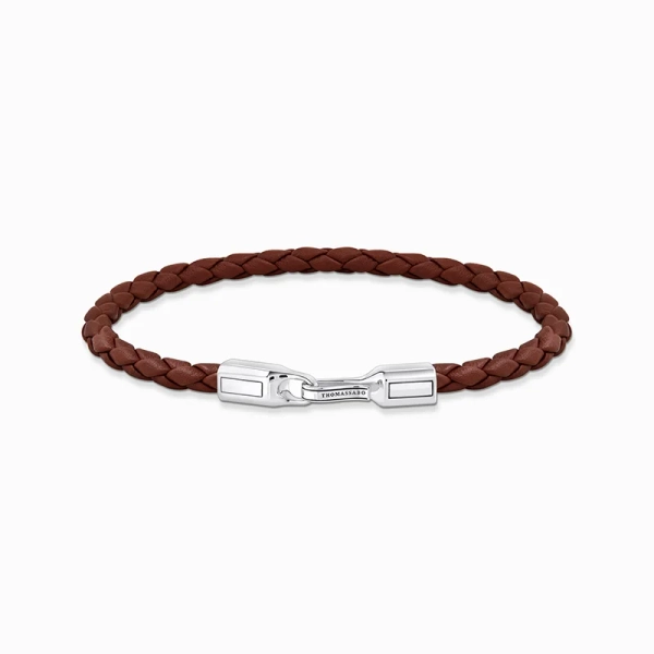 Smalt Läderarmband Brunt & Silver - Thomas Sabo - Snabb leverans & paketinslagning - Nordic Spectra