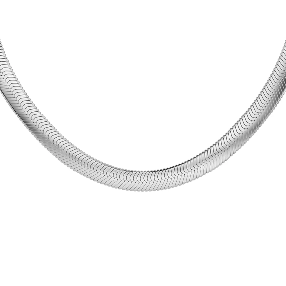Herringbone L Necklace Steel - Edblad - Snabb leverans - Gratis paketinslagning