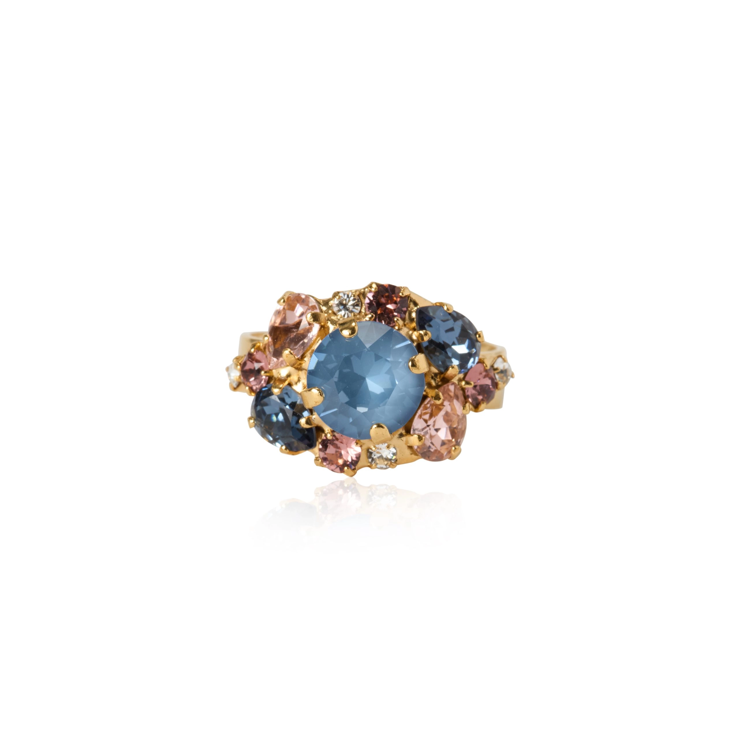 Caroline Svedbom - Molly Ring Gold Smoked Blue Combo