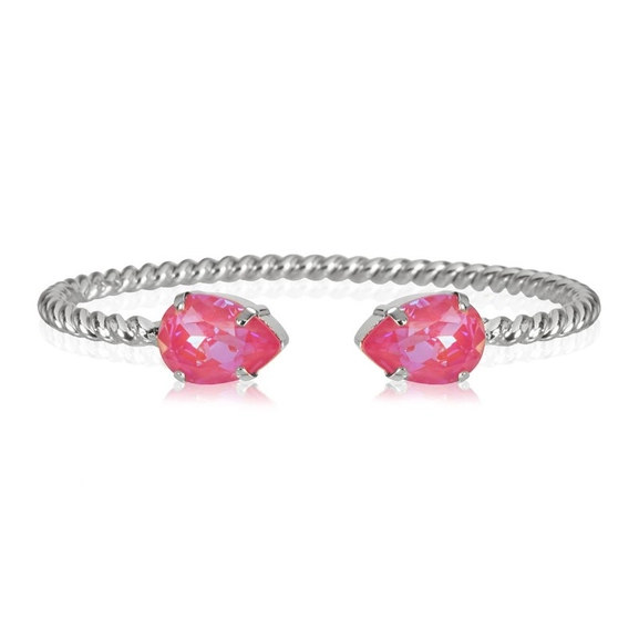 Mini Drop Bracelet Rhodium Lotus Pink Delite - Caroline Svedbom - Snabb frakt & paketinslagning - Nordicspectra.se