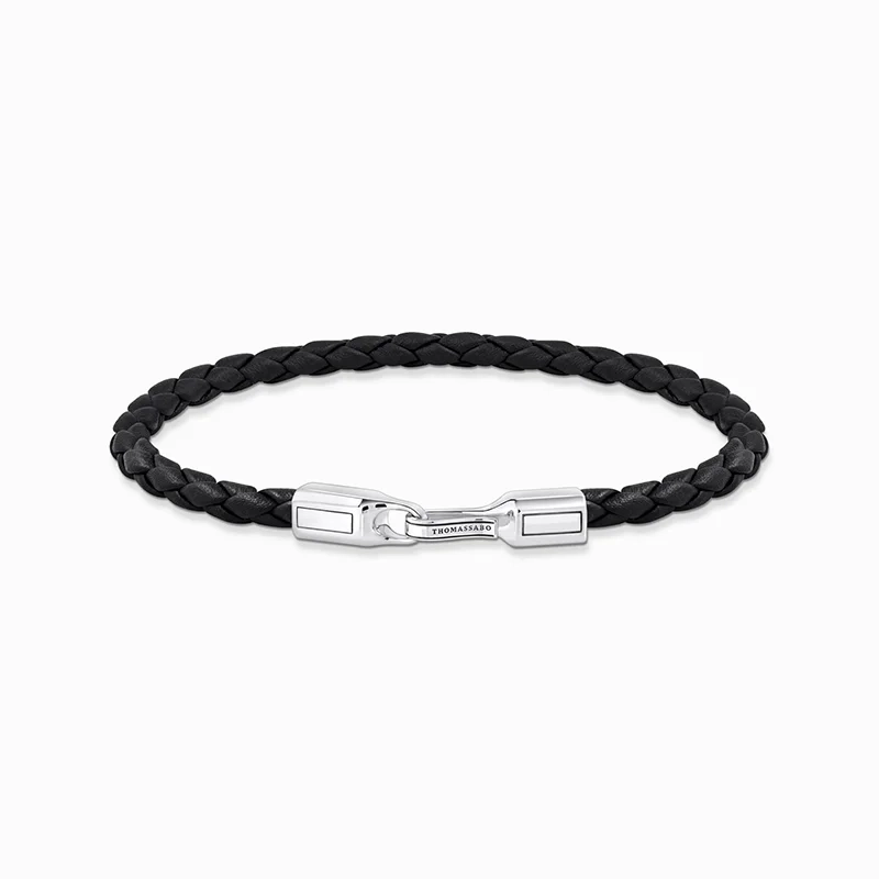 Thomas Sabo - Smalt Läderarmband Svart & Silver