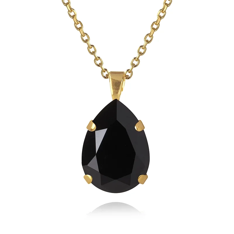 Caroline Svedbom - Mini Drop Necklace Gold Jet