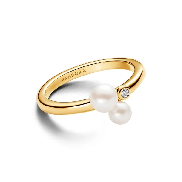 Duo Behandelte Süßwasserzuchtperlen Ring - PANDORA - Nordic Spectra