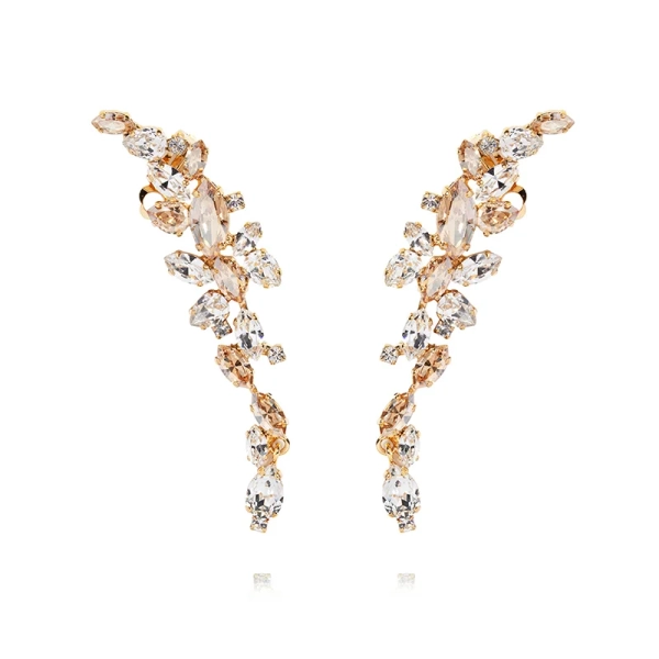 Marry Me Earcuffs Gold Crystal & Golden Shadow - Caroline Svedbom - Nopea toimitus ja lahjapakkaus