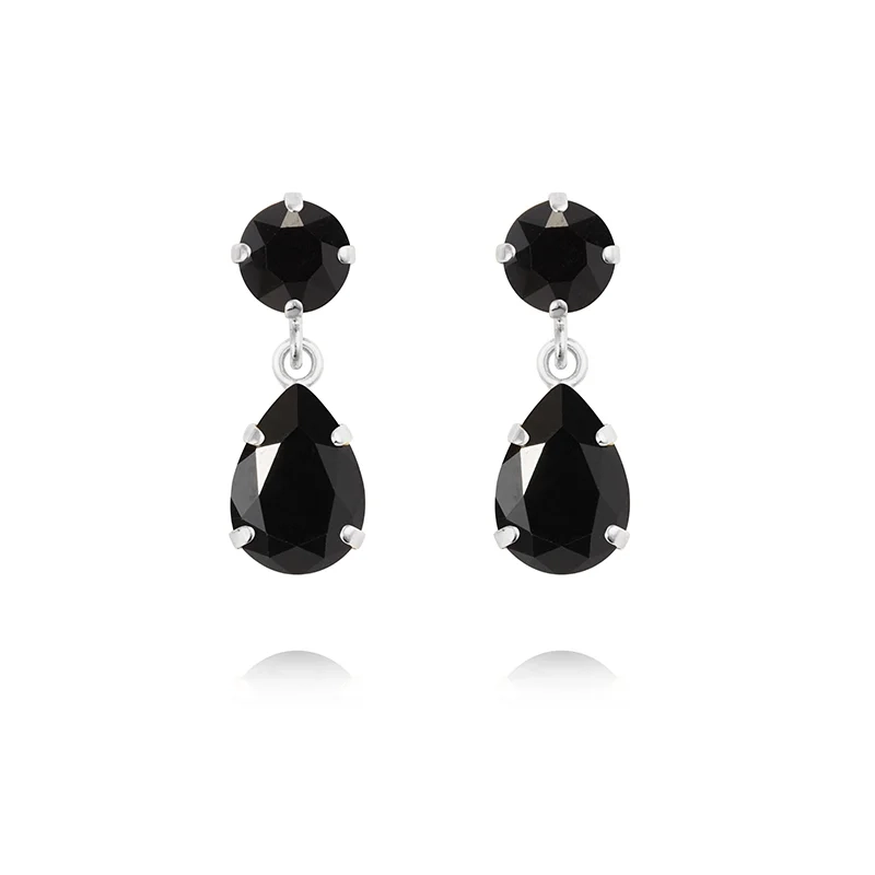 Caroline Svedbom - Mini Drop Earrings Rhodium Jet