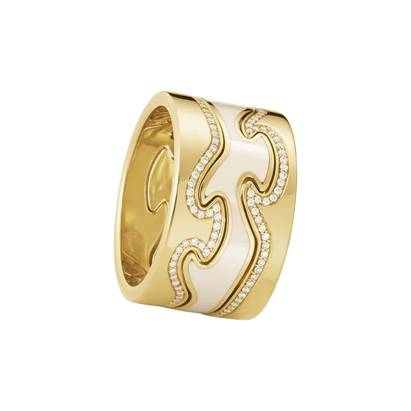 Georg Jensen - Fusion 3-delad Ring Guld Beige Diamanter
