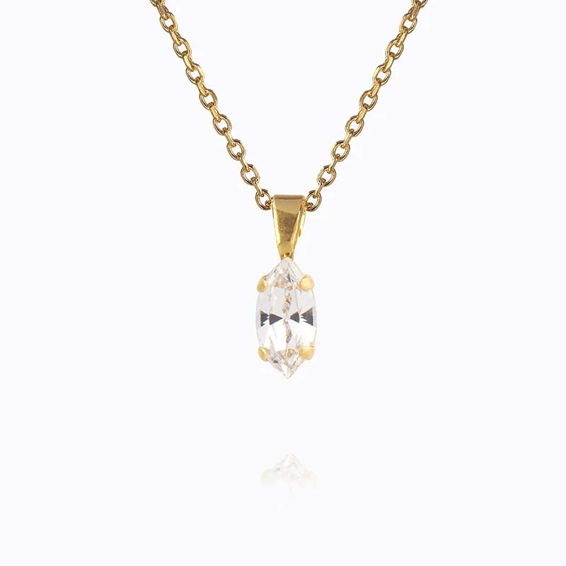 Caroline Svedbom – Petite Navette Necklace Gold Crystal