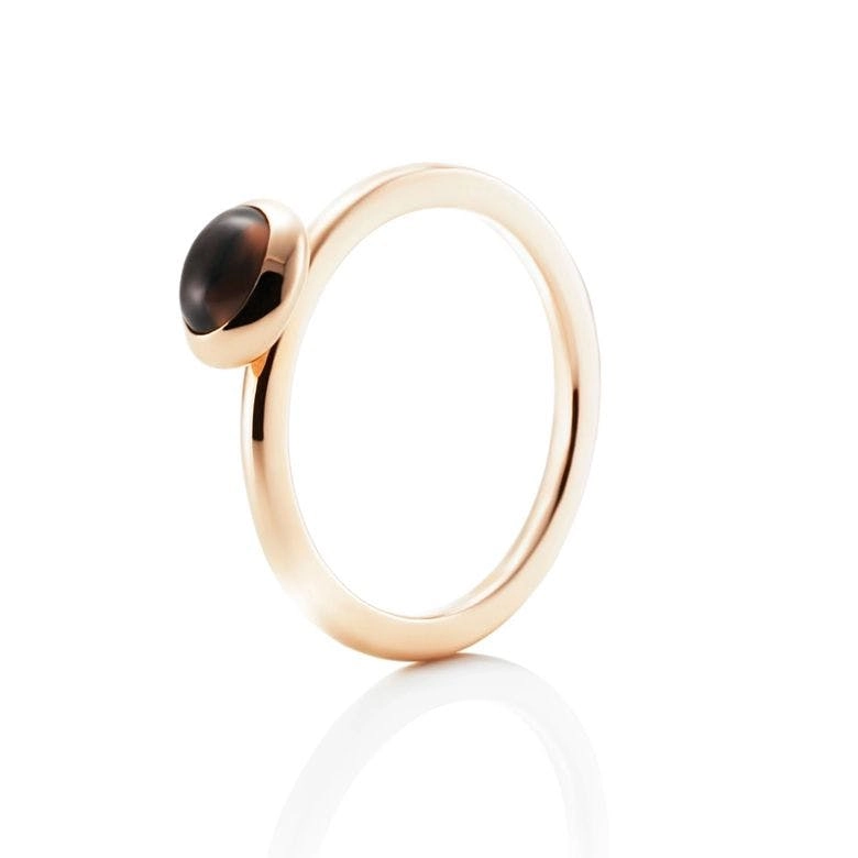 Efva Attling - Love Bead Ring Gold - Smokey Quartz