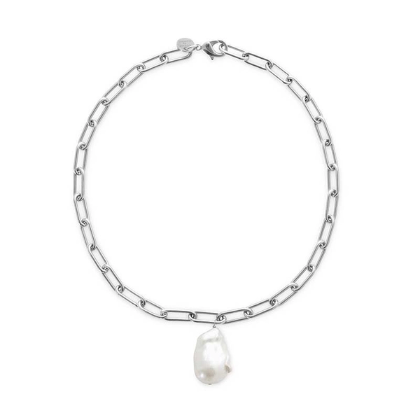 Baroque Link Pearl Necklace Silver - Sophie By Sophie - Snabb frakt & paketinslagning - Nordicspectra.se