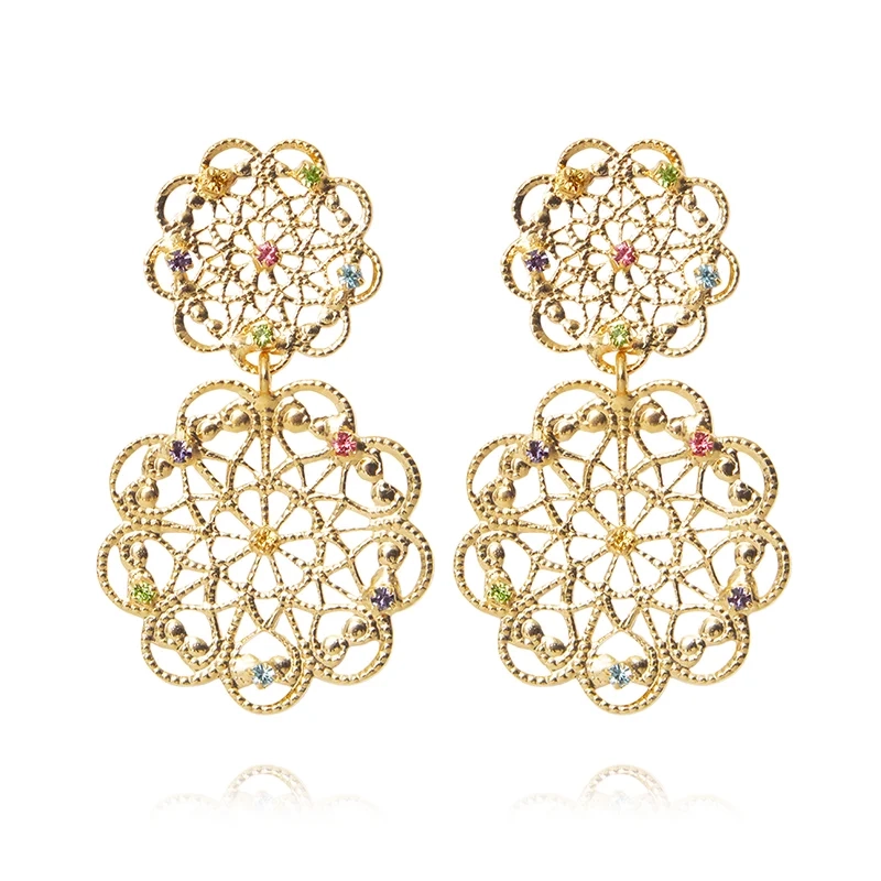 Caroline Svedbom - Mini Gardernia Earrings Gold Rainbow Combo