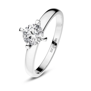 Venice Ring 14K Vitguld från Sif Jakobs med en gnistrande syntetisk diamant
