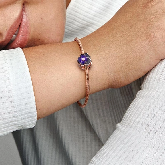 Deep Purple Pansy Flower Berlock Rosé - PANDORA - Snabb frakt & paketinslagning - Nordicspectra.se