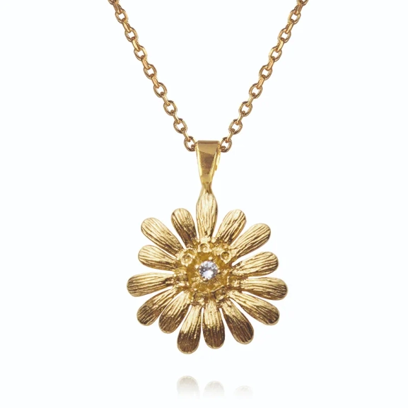 Halsband Daisy i guld med kristaller från Caroline Svedbom