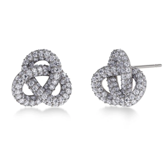 Örhängen i stål med cubic zirconia