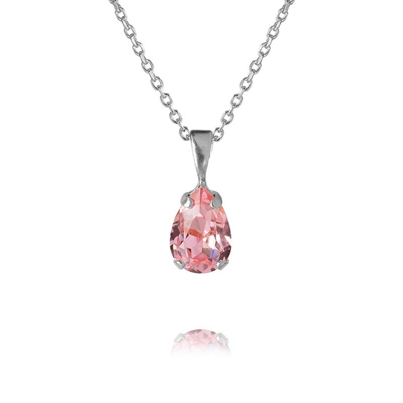 Petite Drop Necklace Rhodium Light Rose - Caroline Svedbom - Snabb frakt & paketinslagning - Nordicspectra.se