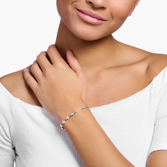 white pearls and chain links silver - Thomas Sabo - Suuri valikoima & ilmainen lahjapaketointi - Nordicspectra.fi