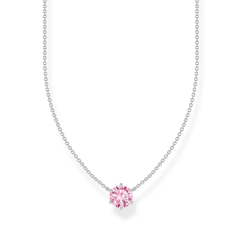Thomas Sabo - Halsband med Rosa Glittrande Sten