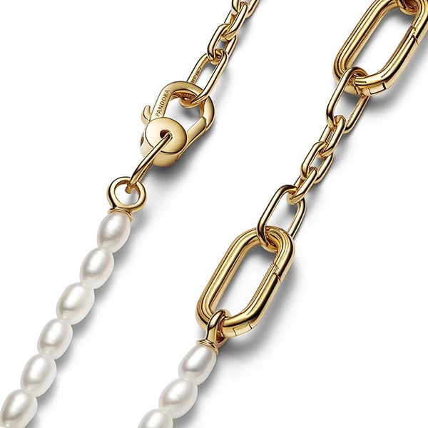 Pandora ME Slim Treated Freshwater Cultured Pearl Halsband Guld - PANDORA - Snabb frakt & paketinslagning - Nordicspectra.se