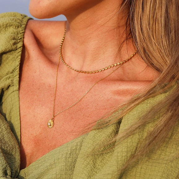 Mini Odessa Necklace Gold Crystal - Caroline Svedbom - Snabb leverans - Nordic Spectra