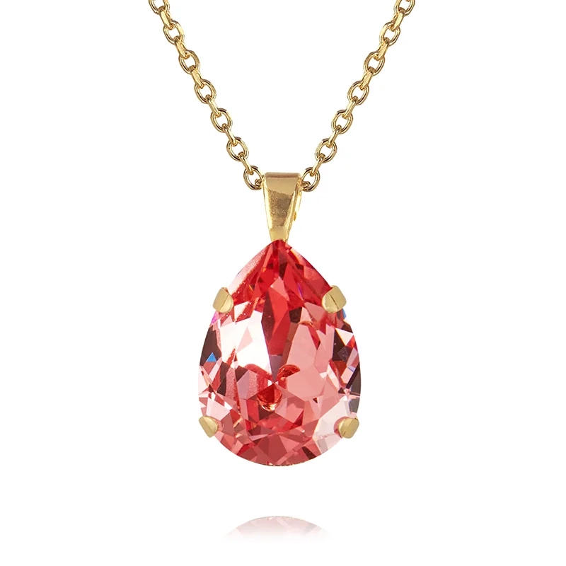 Caroline Svedbom - Classic Drop Necklace Gold Rose Peach