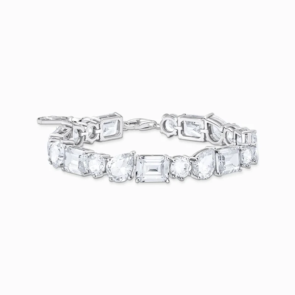 Silver tennis bracelet with 20 white zirconia stones - Thomas Sabo - Suuri valikoima & ilmainen lahjapaketointi - Nordic Spectra