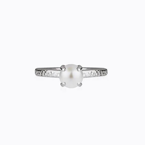 Natti Ring Rhodium Pearl - Caroline Svedbom - Nopea toimitus ja lahjapakkaus - Nordic Spectra