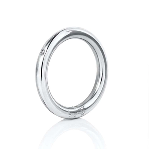 One Love & Stars Thin Ring White Gold