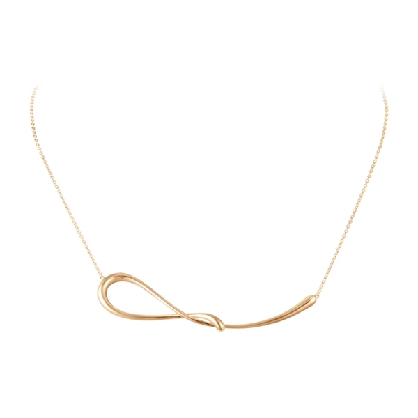 Mercy Horisontellt Halsband i 18K roséguld med tvinnat hänge och kedja