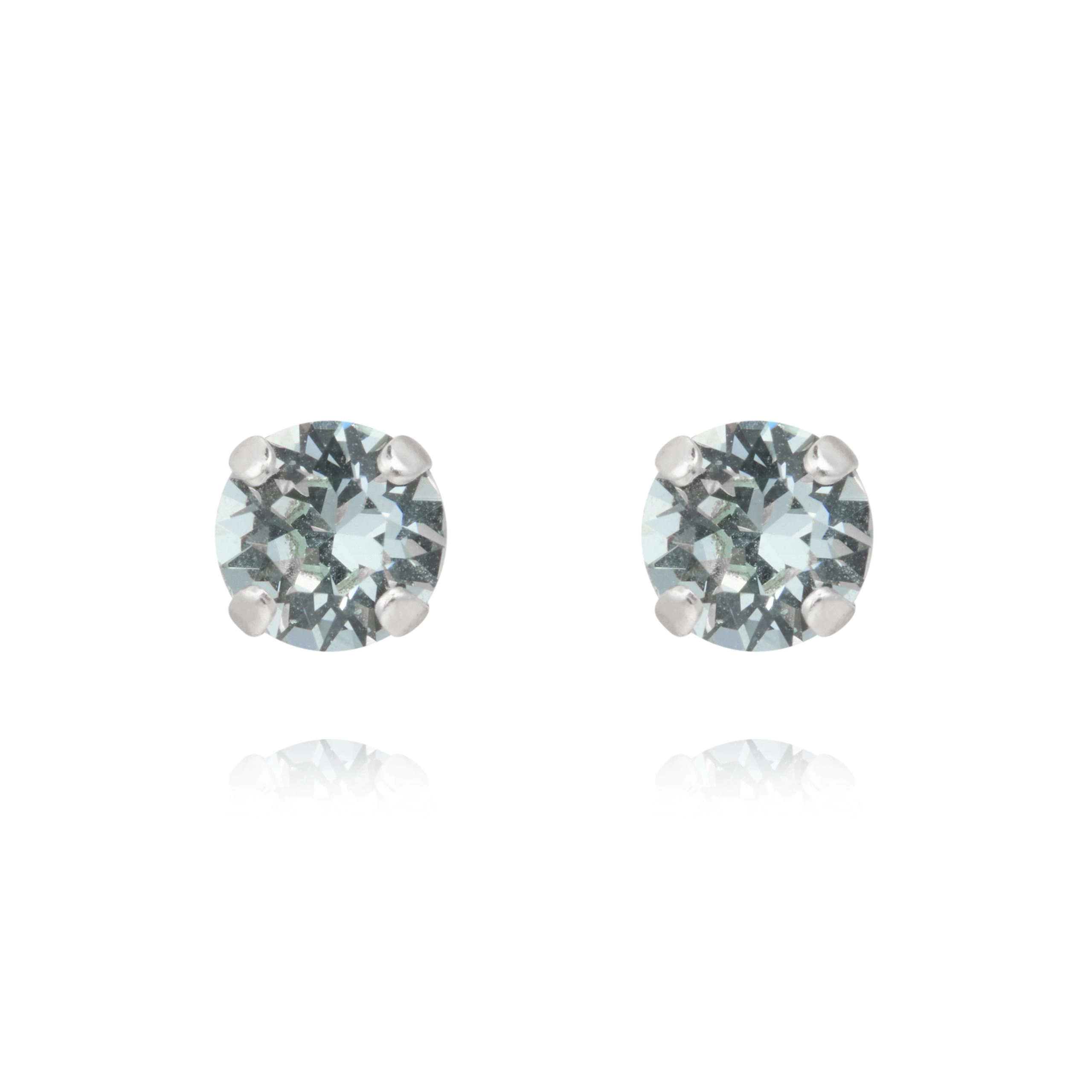 Caroline Svedbom - Mini Stud Earrings Rhodium Light Azore