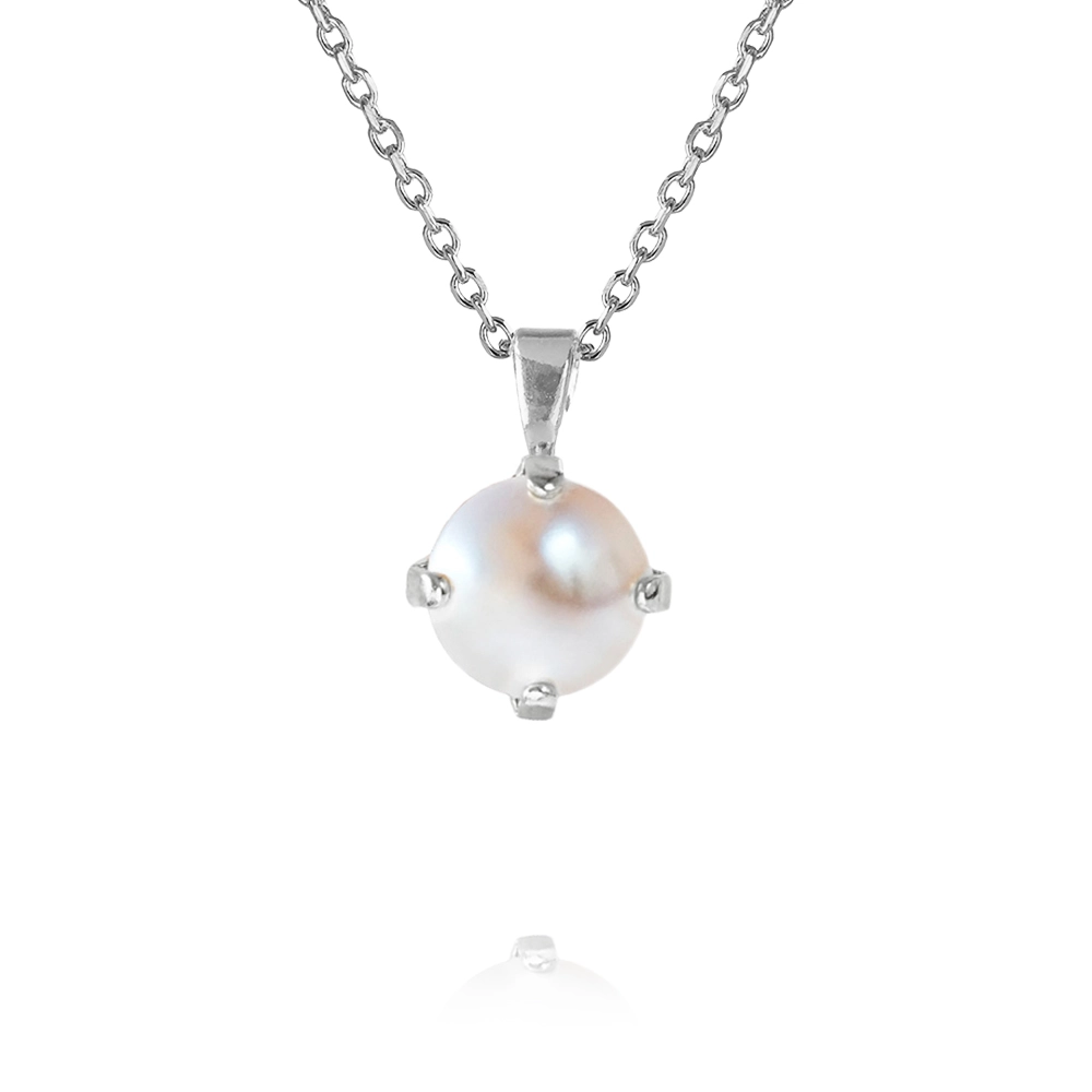 Caroline Svedbom - Classic Petite Necklace Rhodium Pearl