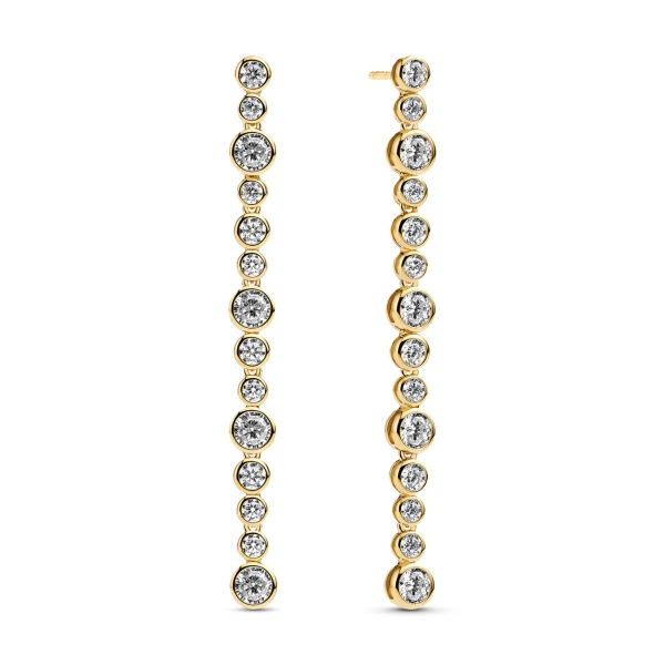Sardinien Lungo Grande örhängen i 18K guldpläterat silver med cubic zirconia