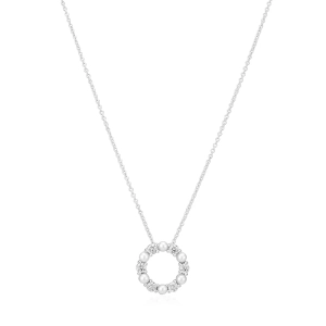 Biella Perla Halsband i silver med cubic zirconia och sötvattenpärla