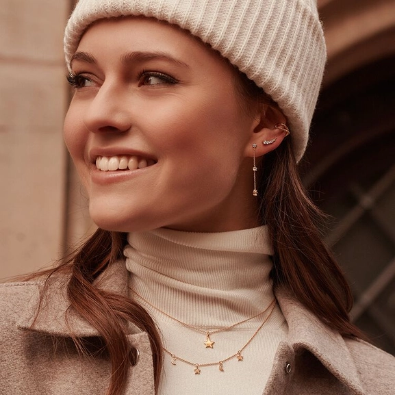 Öronklättrare Vita Stenar Guld - Thomas Sabo örhängen - Snabb frakt & paketinslagning - Nordicspectra.se