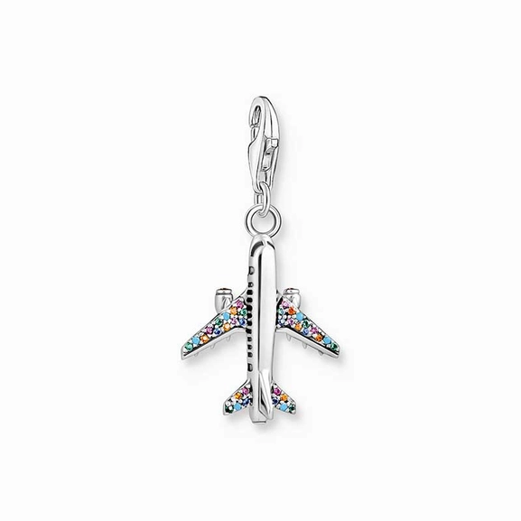 Charm pendant with colourful aeroplane silver - Thomas Sabo - Suuri valikoima & ilmainen lahjapaketointi - Nordicspectra.fi