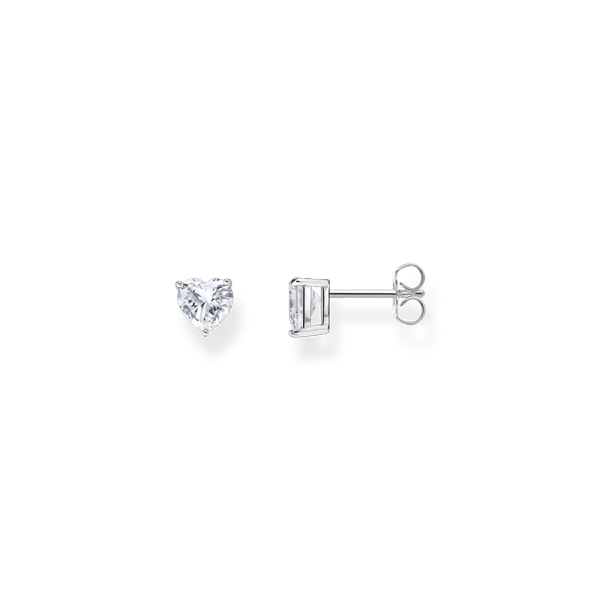 Ohrstecker mit weißem Stein in Herzform Silber - Thomas Sabo - Nordic Spectra