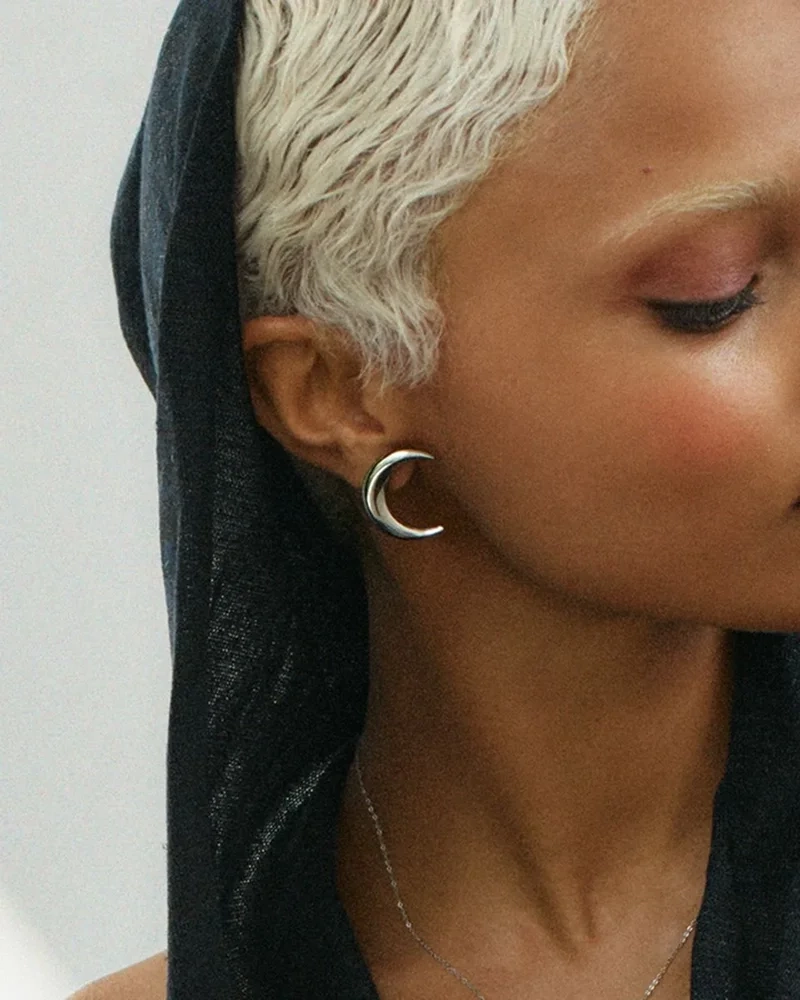 New Moon Studs L Steel - Edblad - Snabb leverans - Gratis paketinslagning