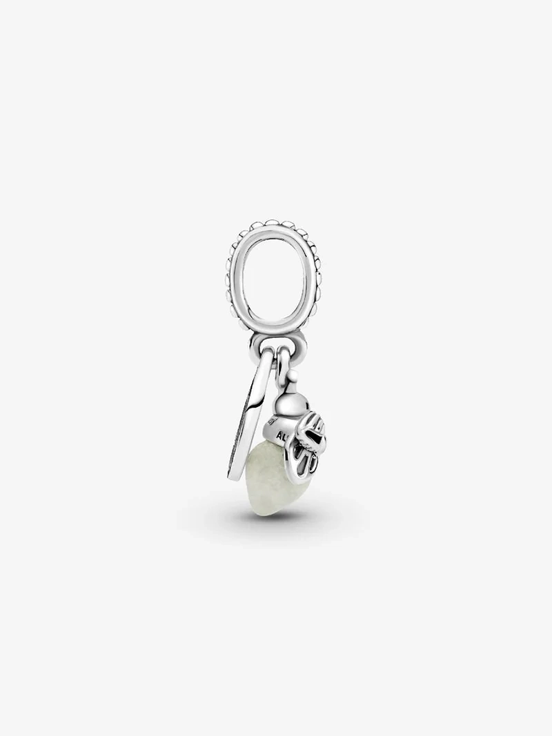 Självlysande Eldfluga Hängberlock i handgjort sterlingsilver med glas som ändrar färg beroende på ljuset. Graverad med "Du lyser upp mitt liv".