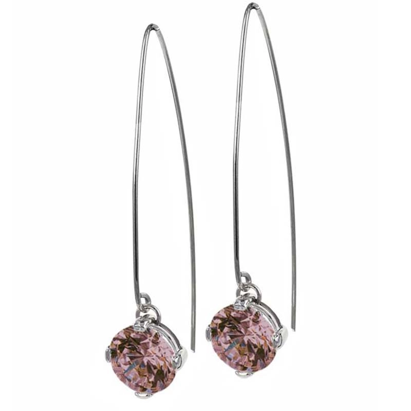 Astrid & Agnes - FRIDA Långa Örhängen Plommon/Stål