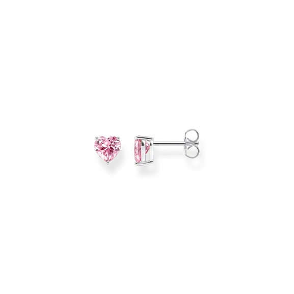 Ohrstecker mit pinkfarbenem Stein in Herzform Silber - Thomas Sabo - Nordic Spectra
